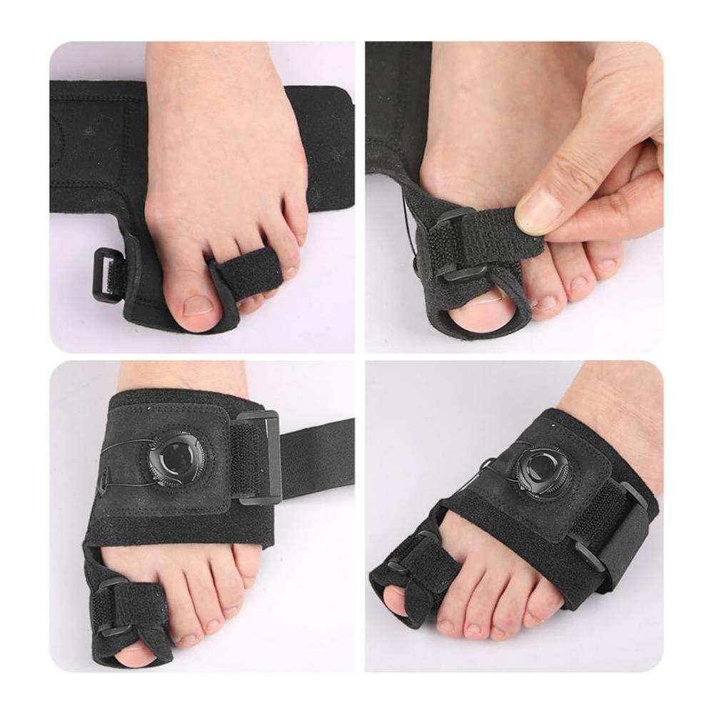 Orthopädischer Bunion-Korrektor mit Zehentrennern und einstellbarer Knopf-Schiene zur Ballenentlastung für den linken Fuß - Langlebig und einfach zu installieren
