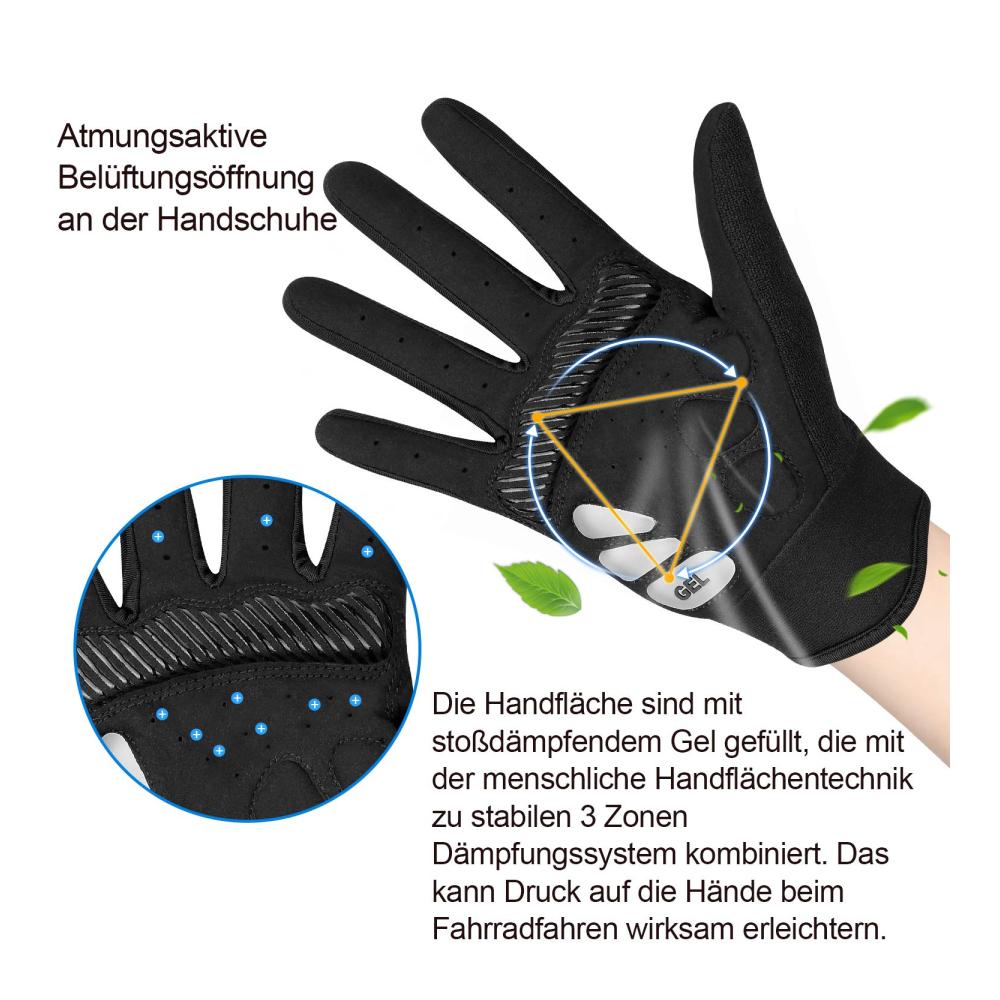 Hochwertige Fahrradhandschuhe für Männer und Frauen - Touchscreen-Technologie und Stoßdämpfende Gel-Polsterung - Perfekt für Fitness Motorradfahren und Gymnastik - Atmungsaktiv und rutschfest