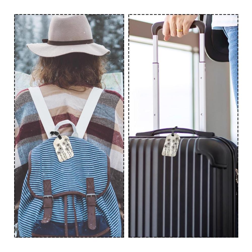 Entdecke unsere strapazierfähigen Koffer- & Taschenanhänger aus hochwertigem PU-Leder! 2er-Set für einfache Identifizierung auf Reisen. Blumenmuster auf Weiß für stilvolles Reisezubehör
