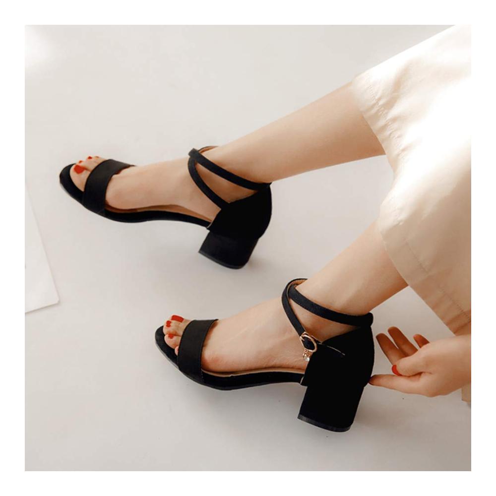 Damen Sandalen Glitzer Kreuzschnalle Blockabsatz Riemchen Elegant Chunky Heels Sommer Elegant Schuhe