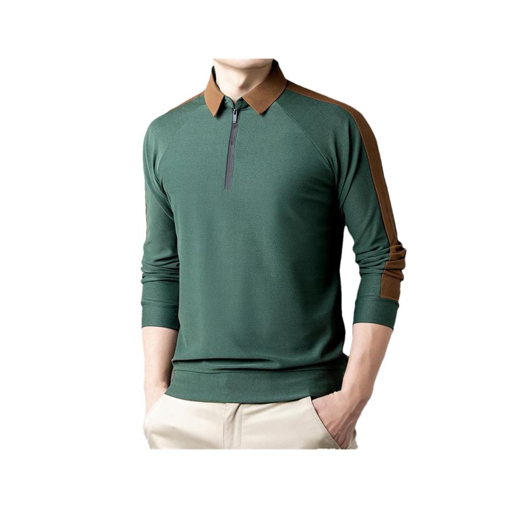 Stilvolles Herren Langarm Poloshirt Business Casual Sommer Leichtigkeit Atmungsaktives Design Hochwertige Baumwolle Zeitlos Eleganter Look