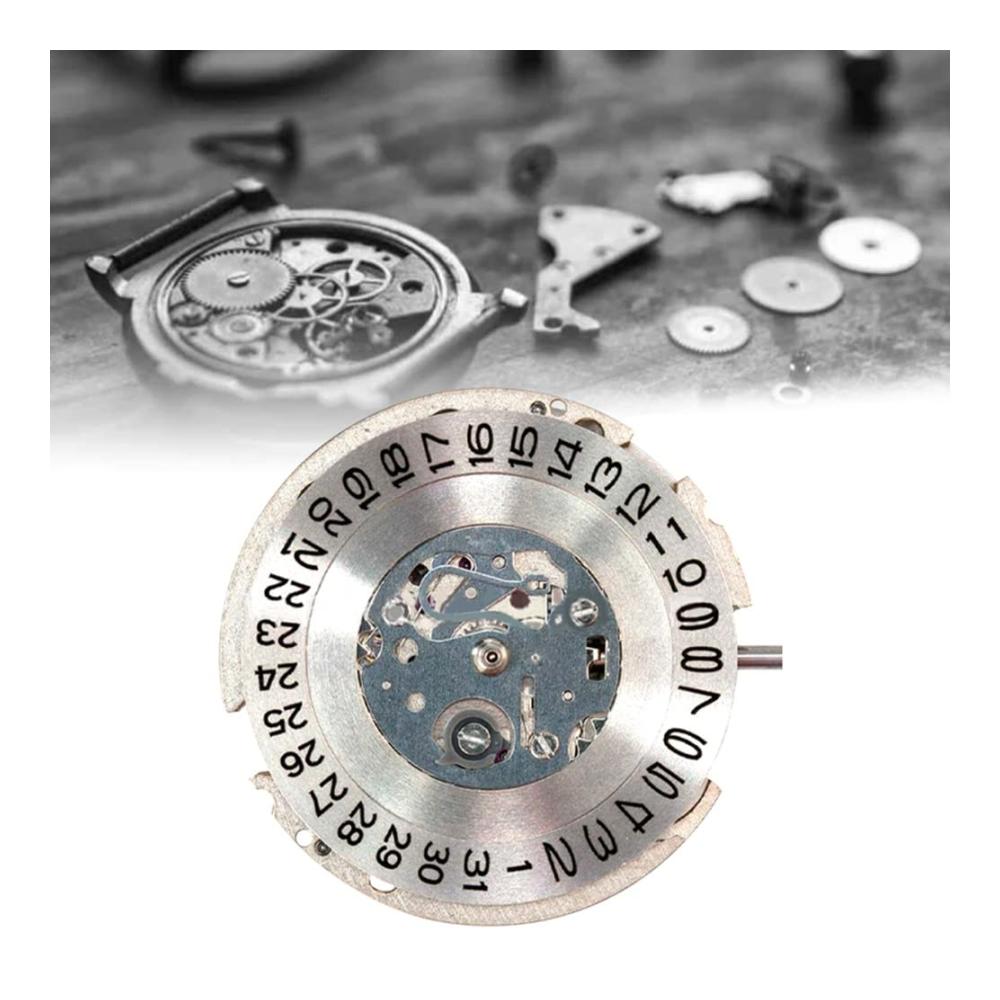 Hochpräzise Armbanduhren Ersatz-Uhrwerk NH15A/NH15 für mechanische Automatikuhren mit einfachem Kalender - Zuverlässigkeit in Silber