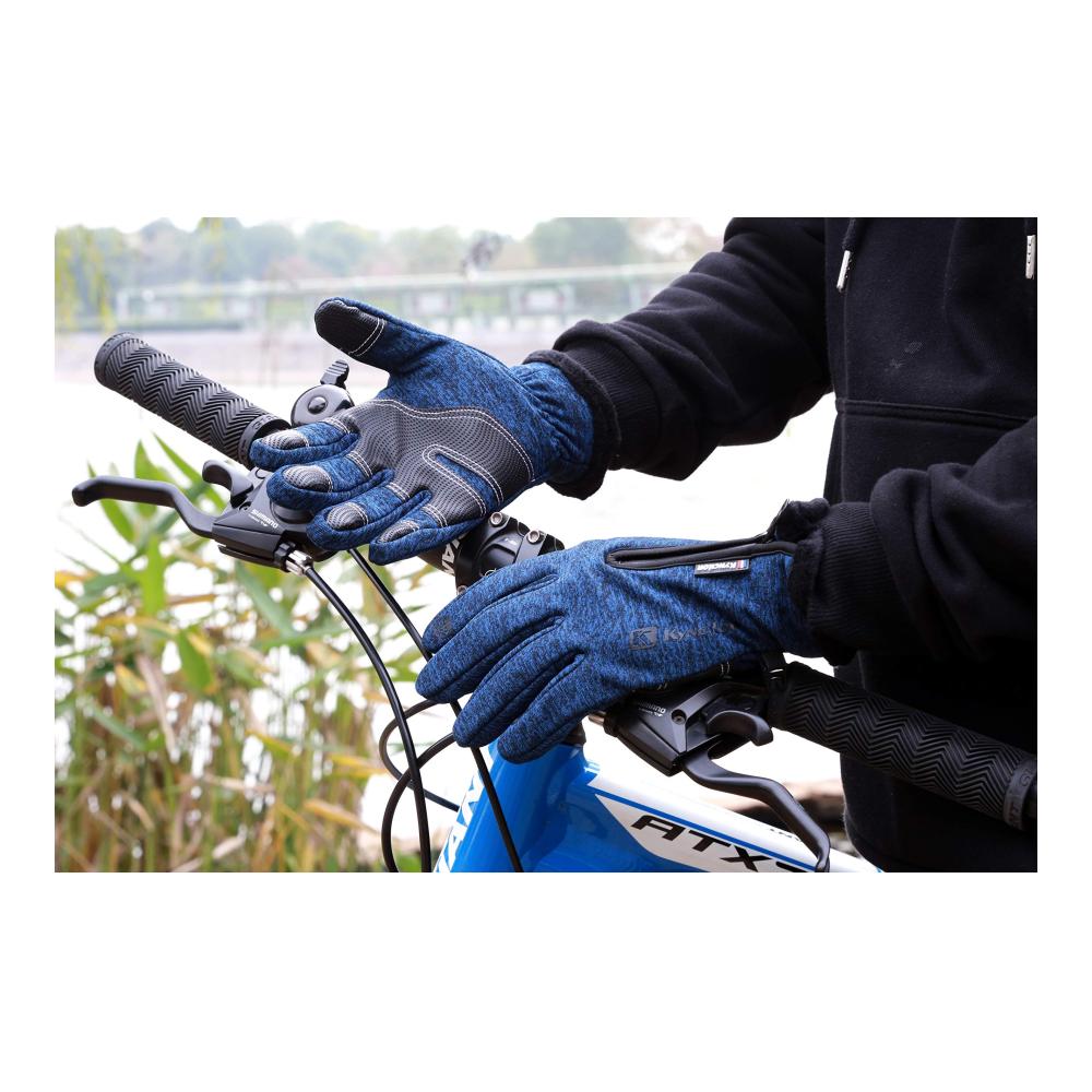 Behagliche Herren Winterhandschuhe für Aktive Wasserdicht Winddicht & Rutschfest - Touchscreenfunktion für Laufen Fahren Radfahren & Outdoor-Aktivitäten - Mit warmem Fleecefutter