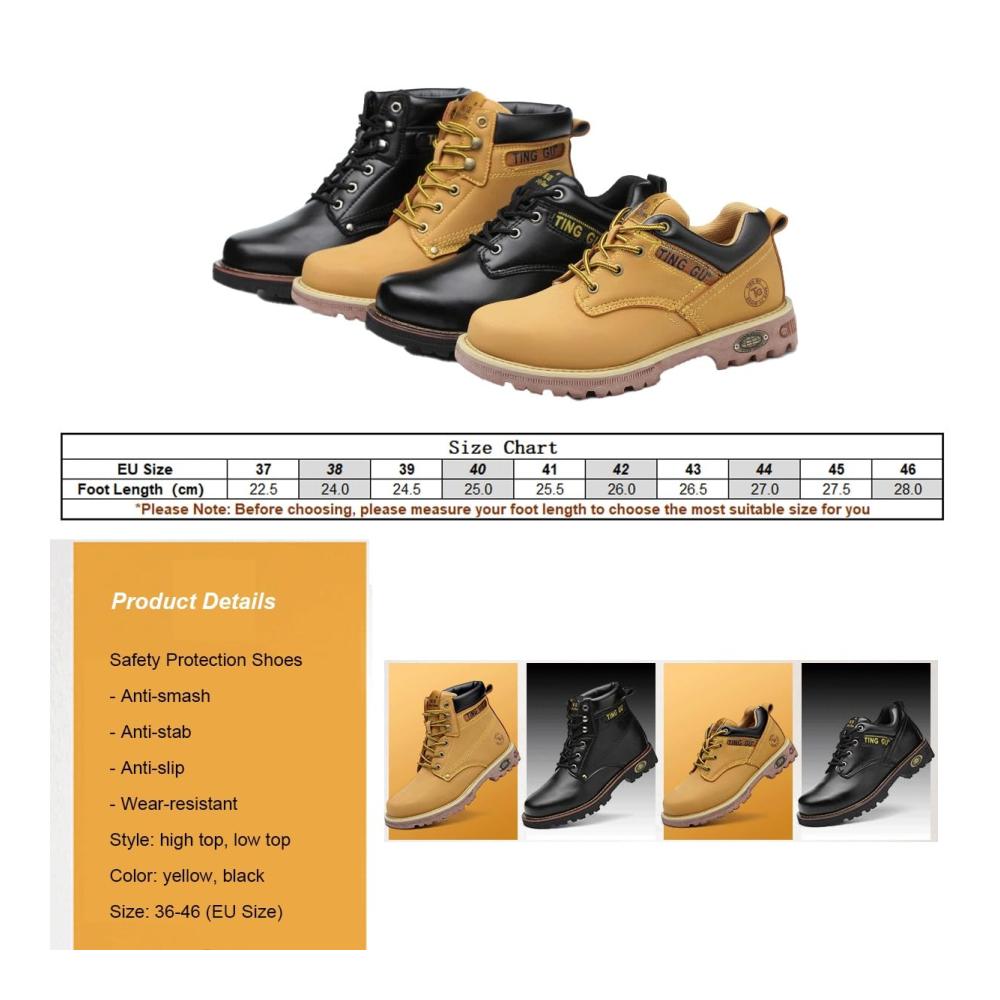 Hochwertige und unzerstörbare Bruch- und durchstichfeste Stahlkappen-Sneaker Atmungsaktive Sicherheitsschuhe mit industriellem Komfort (Schwarz EU 37_HIGH