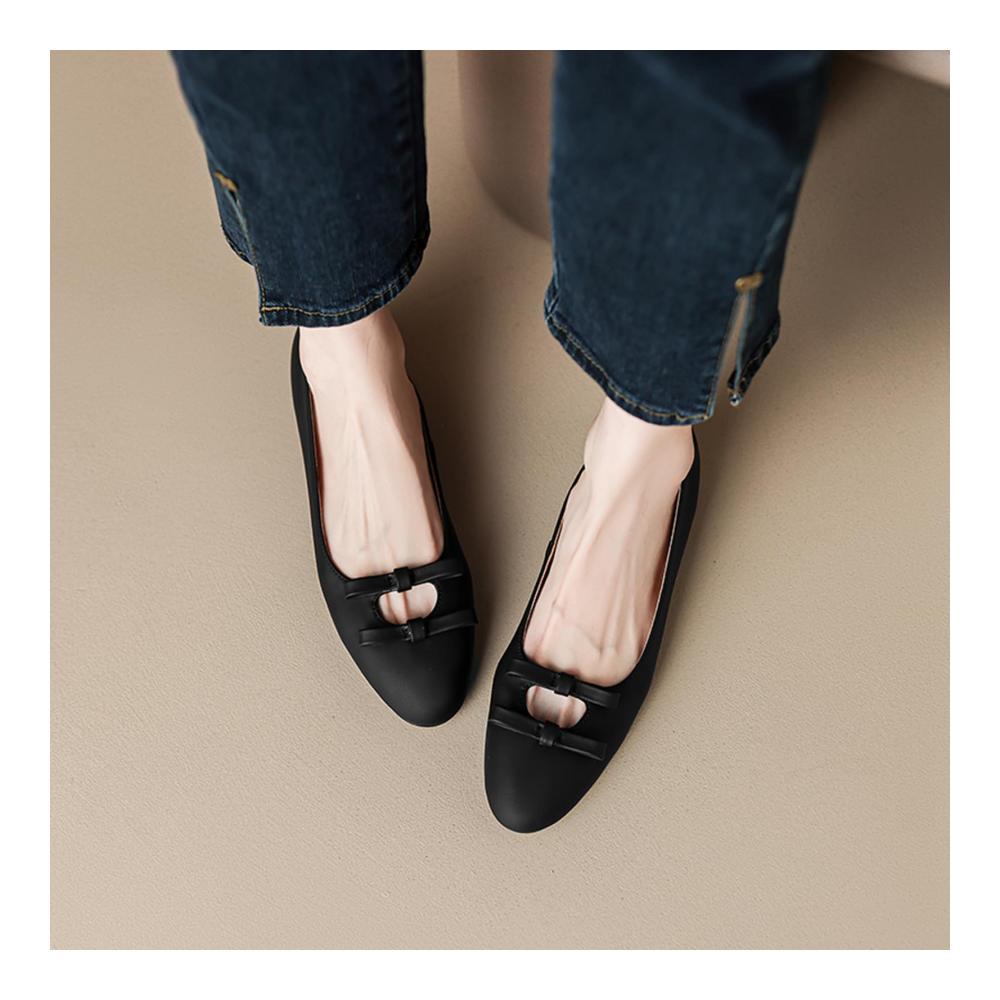 Erhalten Sie zeitlose Eleganz Echte Leder Ballerinas für Damen Komfort trifft Stil mit runder Spitze und mühelosem Hineinschlüpfen