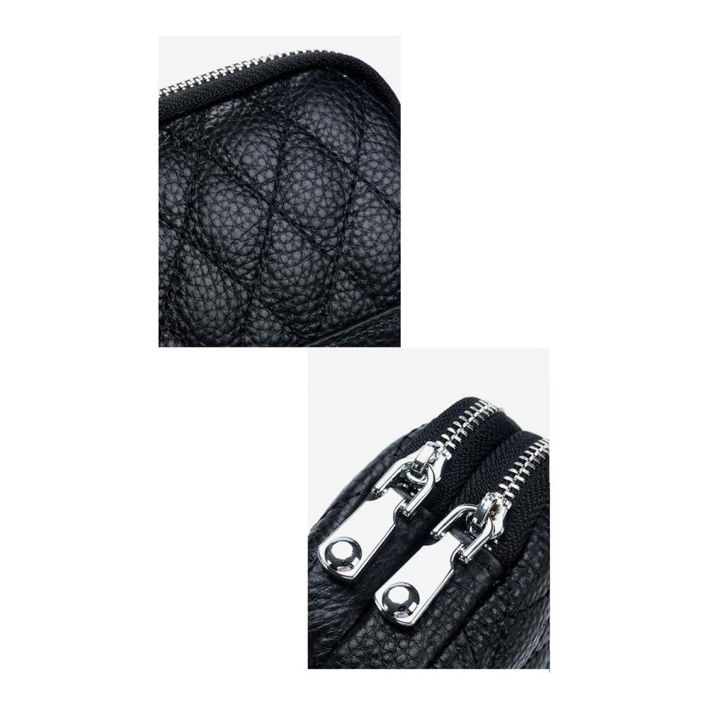 Damen Mädchen Leder Münzbörse Portemonnaie Geldbeutel Mini Münztaschen Münzbörse Schlüsselanhänger 2 Reißverschlusstaschen Damen Geldbörse für Kleingeld (Beige