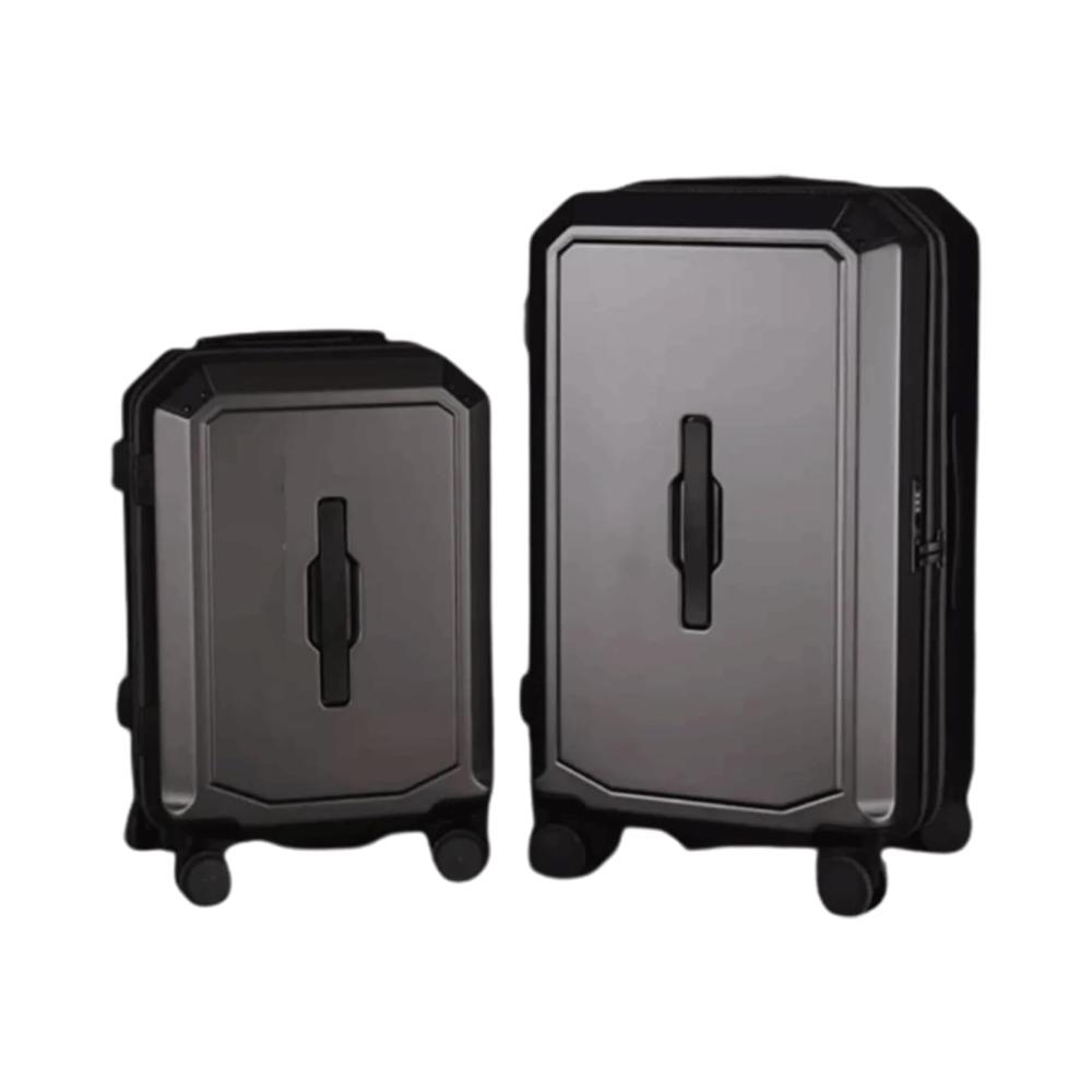 Entdecken Sie stilvolle Praktikabilität Gepäck-Sets für Vielreisende! 2-teiliges Handgepäck-Set mit Zahlenschloss und mehrstufiger Trolley-Verstellung. Perfekter Begleiter in edlem Grau