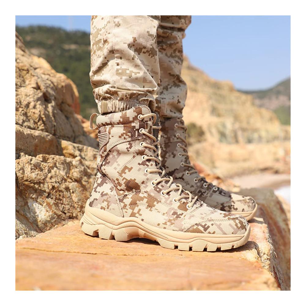 Ultimative Militär & Taktische Trainingsstiefel Hensftods Outdoor Desert Camo Leder Warm & Verschleißfest - Perfekt für Wandern und Klettern
