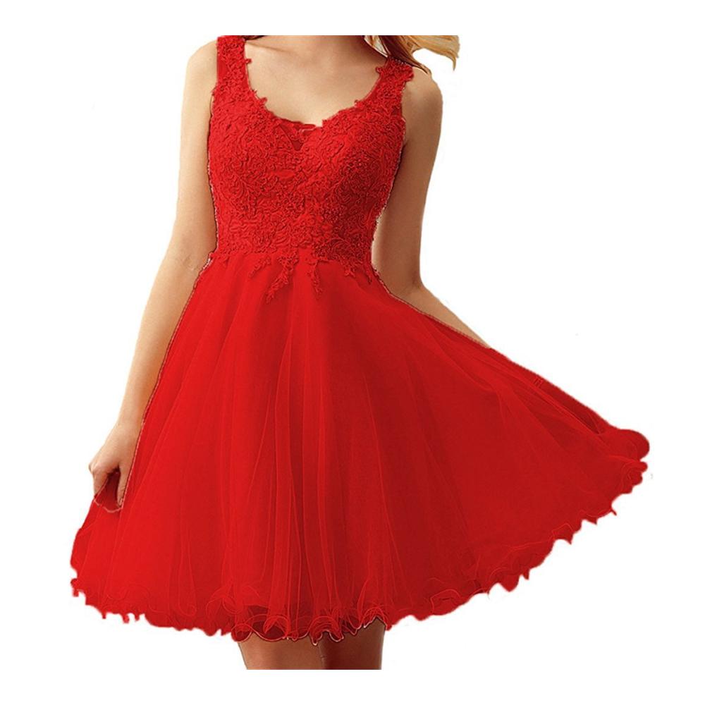 Elegantes Cocktailkleid in Rot perfekt für Partys! Damen Brautjungfer Kleid mit V-Ausschnitt stilvoll und verführerisch. Holen Sie sich jetzt Ihr glamouröses Outfit für unvergessliche Abende