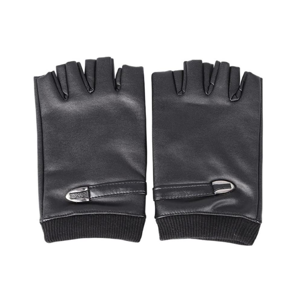 Ultimativer Komfort im Winter Hochwertige Halbfinger Fahrradhandschuhe mit elastischem Pu-Leder und Plüschfutter. Warm wasserdicht und ideal für Sport und Fitness