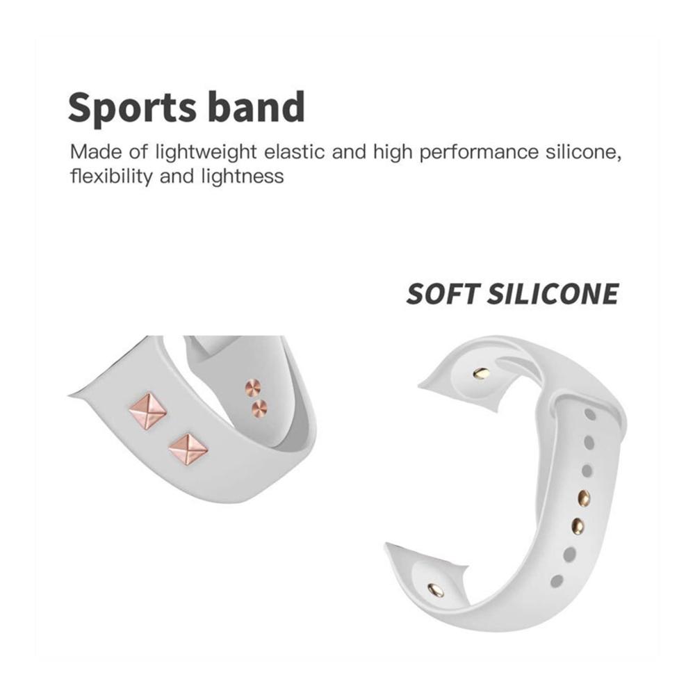 Punk Niet Uhrenarmband aus Silikon für 38mm/40mm/42mm/44mm iWatch Series 1/2/3/4/5/6//7/SE mit verstellbarer Schließe