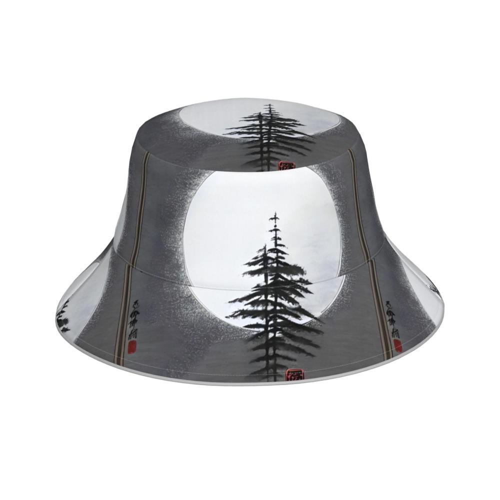 Moon Pine Tree Unisex Doppelseitige Mütze mit reflektierenden Streifen für Outdoor-Aktivitäten wie Angeln Wandern heißes Verschenken