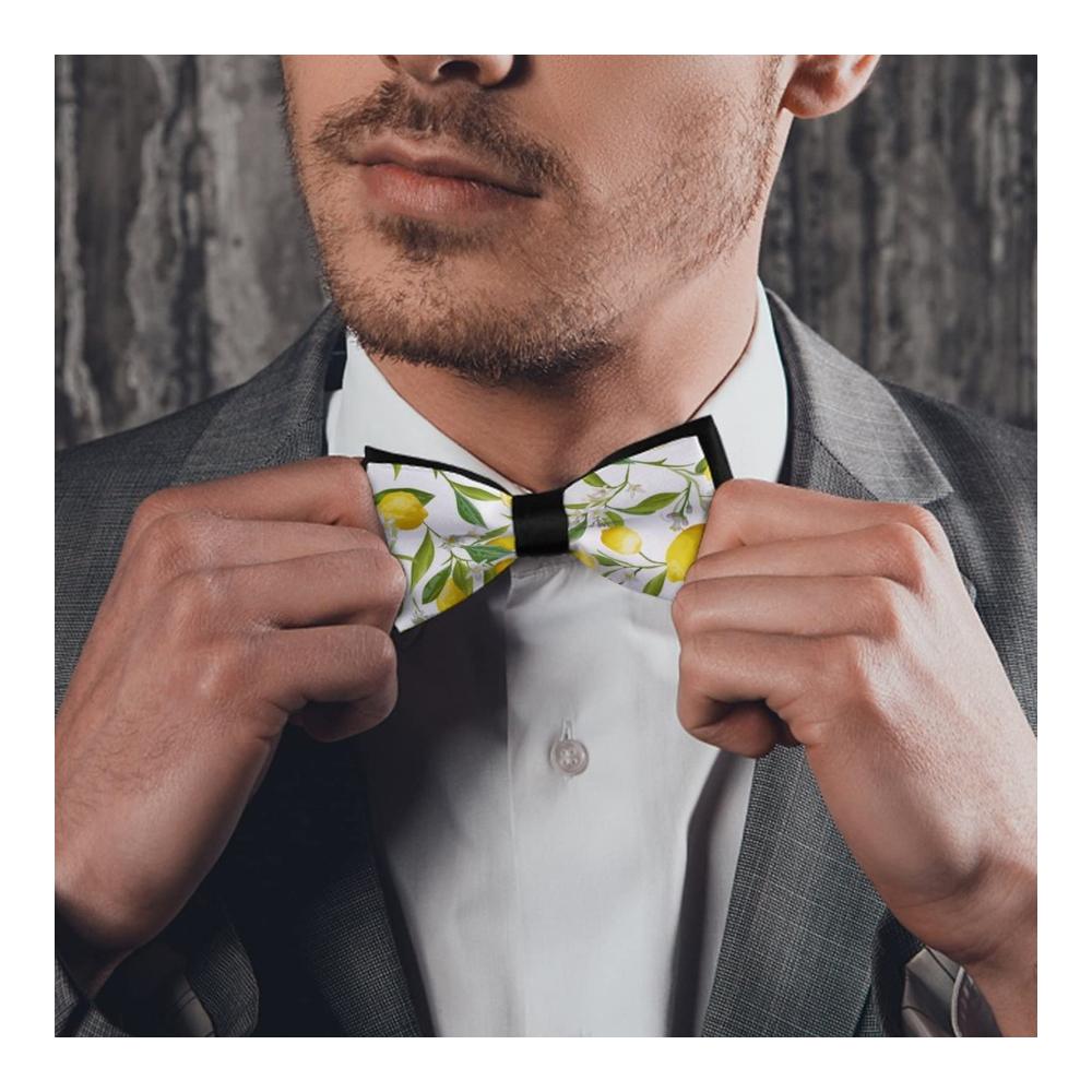 Elegante Vorgebundene Herrenfliege in Einheitsgröße | Anpassbare Halsfliege in Zitronengelb mit Seidenoptik | Perfektes Accessoire für formelle Anlässe Partys und Hochzeiten