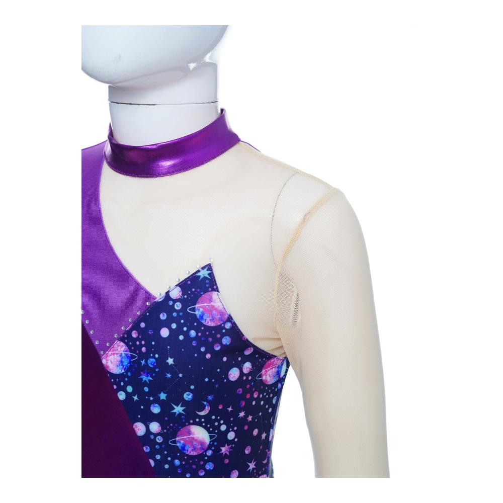 Kinder Mädchen Turnsport Leotard Komplettanzug Langarm Ballett Trikot Langhose Ganzanzug Wettkampf-Turnanzug Gym Akrobatik