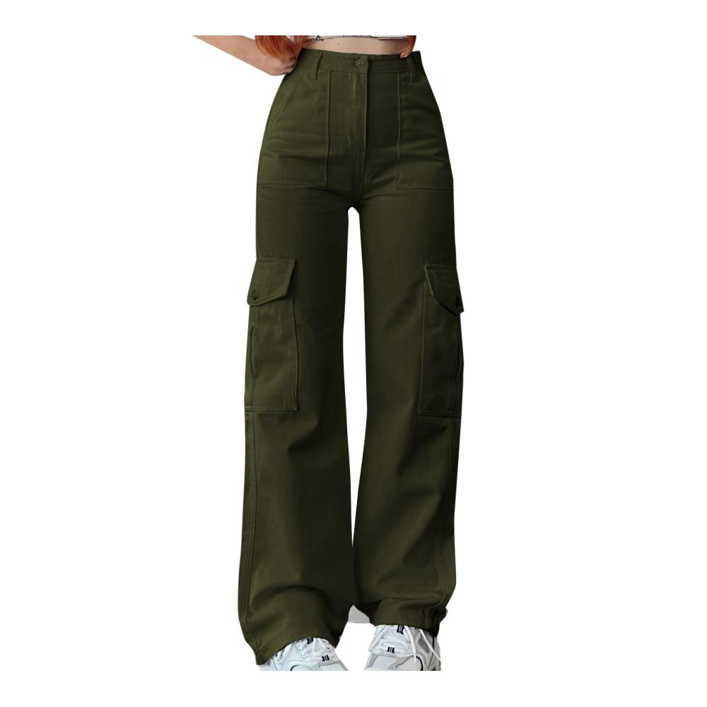 Attraktive Sommerhose für Damen Multifunktionale Taillen-Cargohose mit 3 Taschen und variabler Taille. Schwarz Größe 44. Perfekte Freizeithose für den Sommer