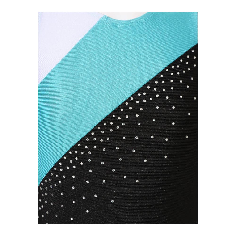 Exquisite Glitzer Leotards für junge Tänzerinnen Ballett Trikot mit Strassverzierung ärmellos mit kurzer Hose für Wettkämpfe und Ballett. Jetzt sichern