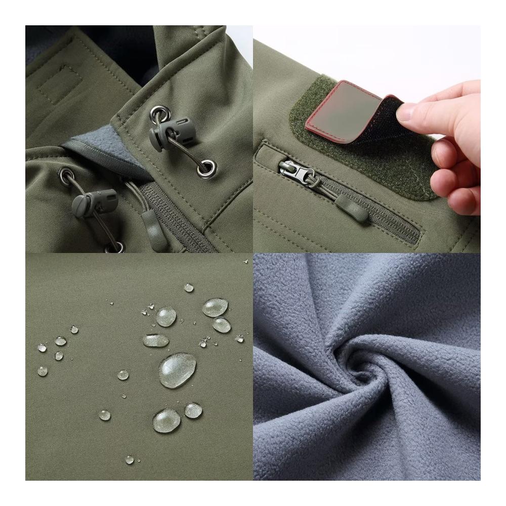 Herren Winter Softshelljacke Wasserdicht Militärjacke TAKTISCH für Trekking Outdoor mit Reißverschlusstaschen