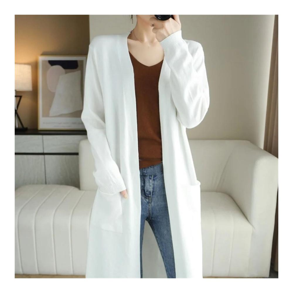 Einzigartiger Damen Pullover Stilvoller V-Ausschnitt Strickcardigan für Herbst und Winter