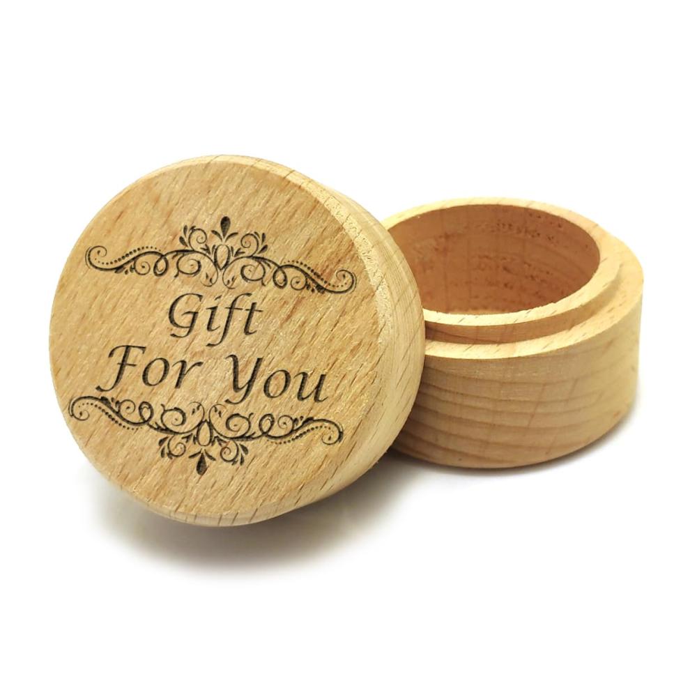 Holz Schmuckschränke Edle Aufbewahrung mit Lasergravur. Stilvolles dekoratives Muster. Perfekte Geschenkbox für Ringe und Ketten. Organizer par excellence