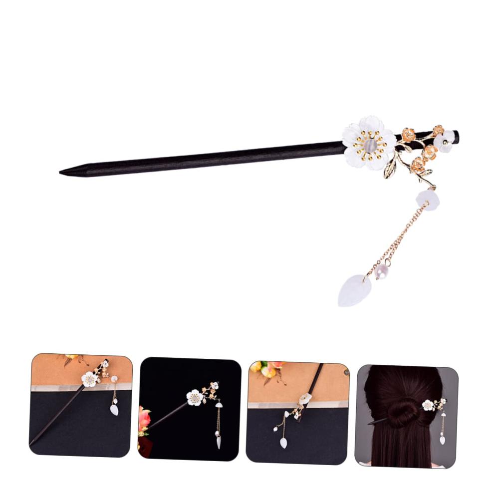 Entdecke den Vintage-Chic 3er Set Haarnadeln aus Metall für Damen - Retro-Blumenmuster Stäbchen aus Legierung und Holz - Ideales Haarschmuck-Accessoire für jede Frau