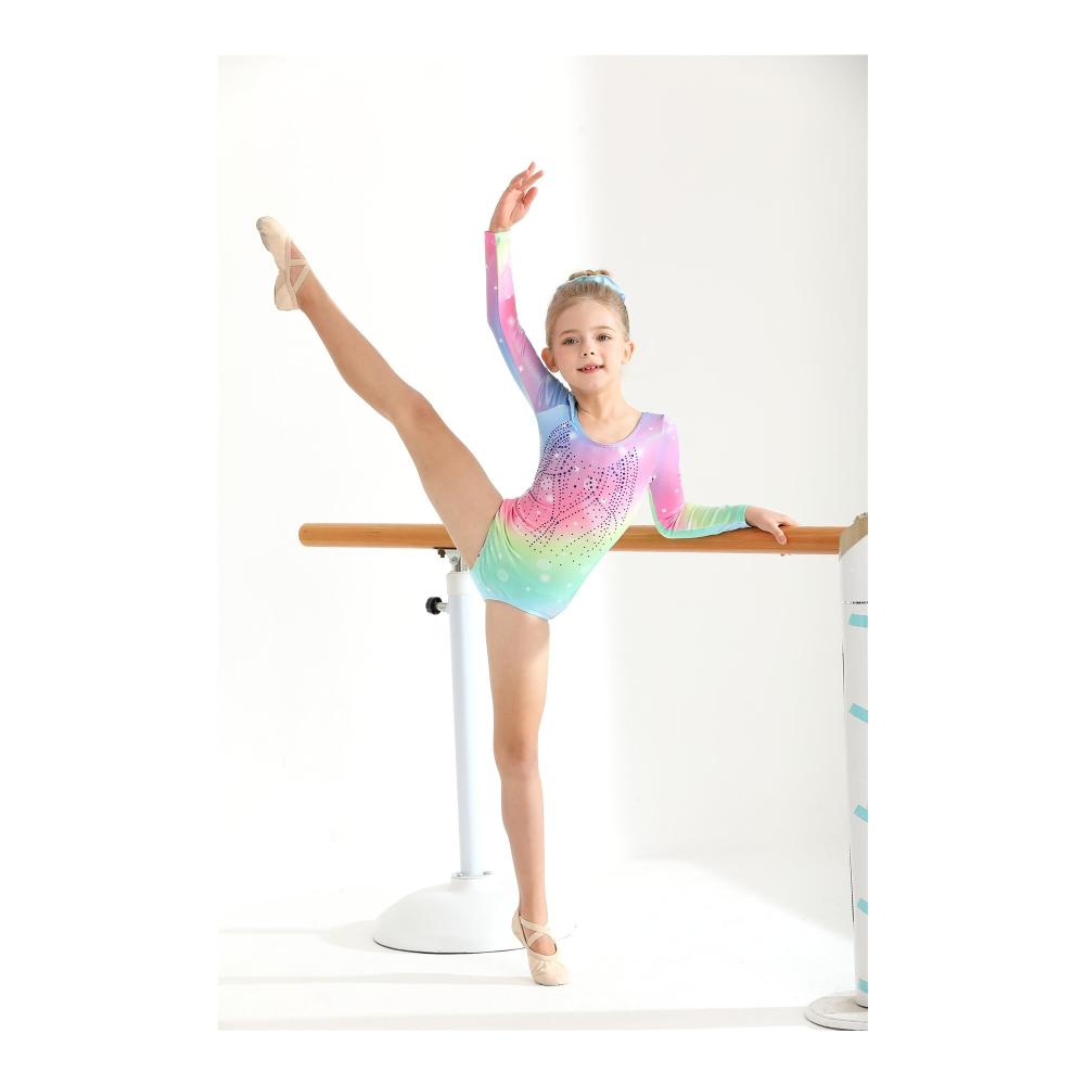 Glitzernde Gymnastik-Leotards für Mädchen mit Shorts Diamantene Einteiler-Outfits für Kinder von 3-12 Jahren Metallic-Funkeln für Training und Wettkampf