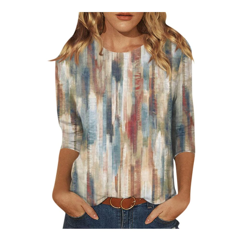 3/4 Ärmel Tanktops Damen - Lässige Sommertops für Frauen mit Rundhalsausschnitt - Sportliche Blusen für Teenagermädchen locker und bequem
