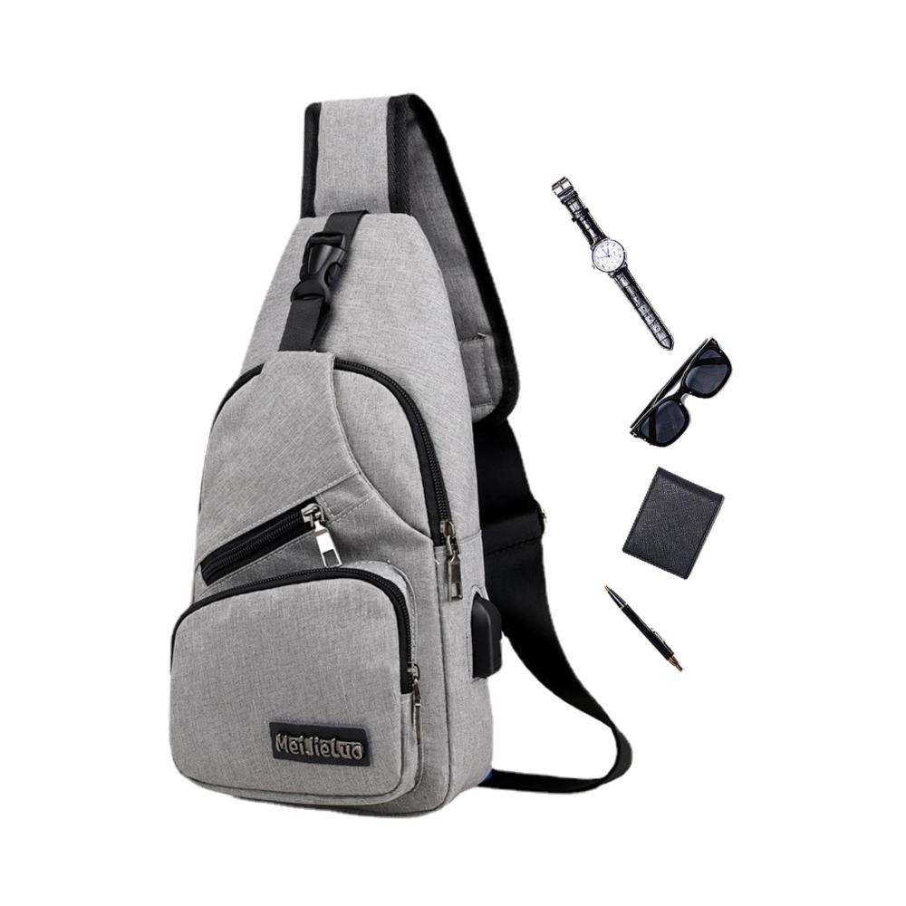 Stylische Schultertasche für Damen und Herren Praktische Umhängetasche mit USB- und Kopfhöreranschluss - Ideal für den Alltag