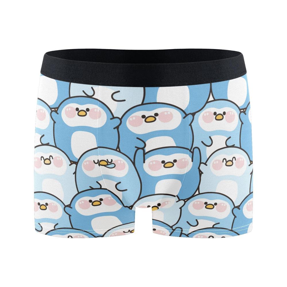 Entzückende Pinguin-Motive Herren-Bambus-Boxershorts für coole Unterwäsche. Holen Sie sich stilvolle Boxershorts für Männer mit Cartoon-Designs