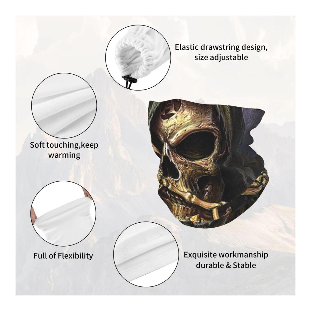 Halswärmer  Sensenmann  Spielkarte  Schals  winddicht  Winter  Ski-Gesichtsmaske  Halstuch  Bandanas für Männer und Frauen  Laufende  Skifahren  Sport  Schwarz  Unisex  Einheitsgröße