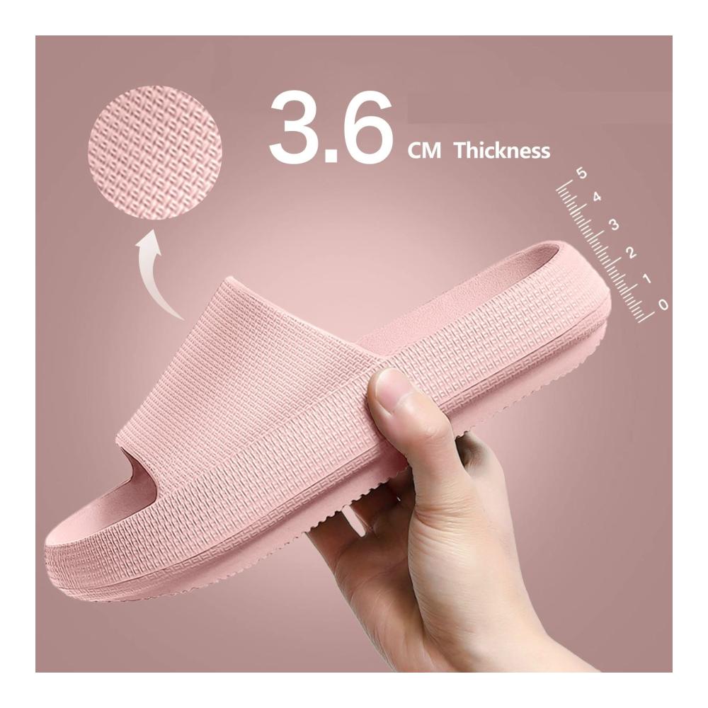 Sfit Cloudyzz Unisex Badeschlappen - Leichte Eva Hausschuhe Sommer Pantoletten für Damen & Herren in Rosa Größe 38/39