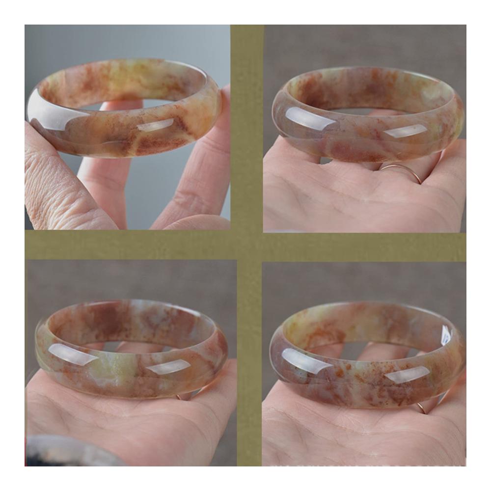 Exquisites Jade Armband Natürliches Wassergras-Achat-Armband mit buntem Chalcedon perfekt für Partys und als edles Geschenk (58-62mm