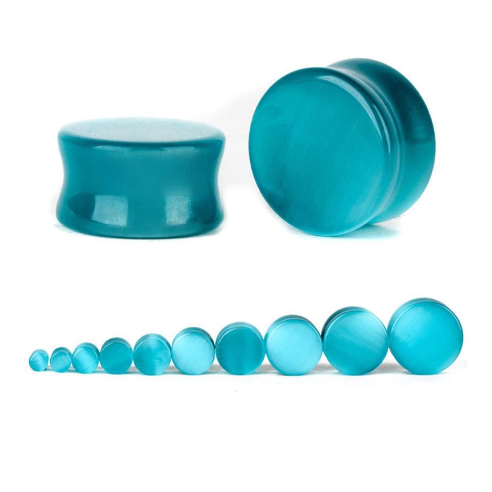 Entdecke die Geheimnisse des Tunnels 2 Paar Ohr-Plugs mit Katzenaugen-Steinen und schwarzer Onyx - Perfekte Ohrdehner für einzigartige Piercings