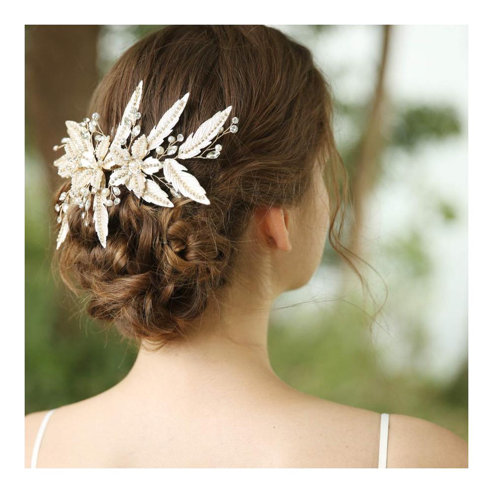 Elegante Haarkämme für die perfekte Hochzeitsfrisur - Kristall Strass & Simulierte Perlen - Damen Brautschmuck