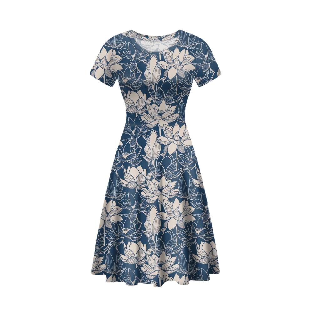 Entdecke deinen Freizeitstil Damen Casual Kleid - Weich Mittellang Sexy A-Linie Kurzarm Rundhals - Charmant und Elegant für jeden Anlass