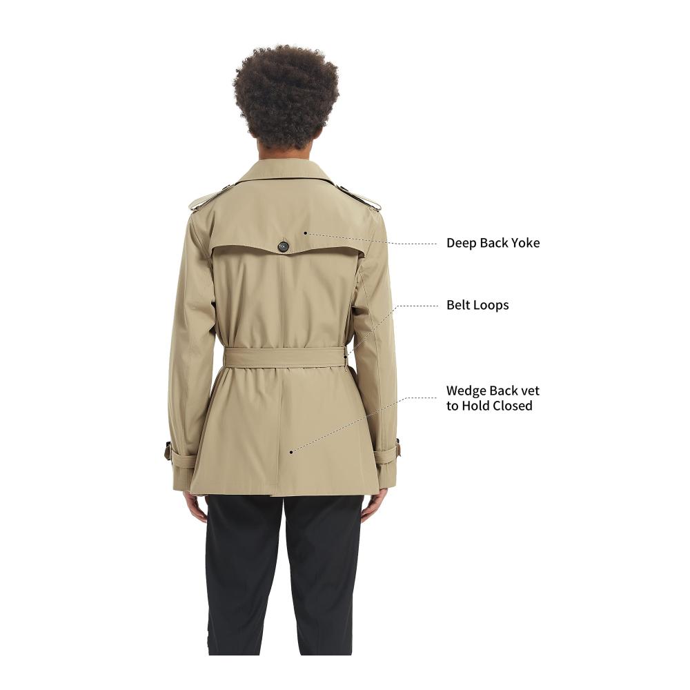 Stilvoller Herrenmantel Klassischer Zweireiher mit Gürtel für windige Tage - Eleganter Übergangsmantel in Khaki Größe XL. Entdecken Sie zeitlose Eleganz