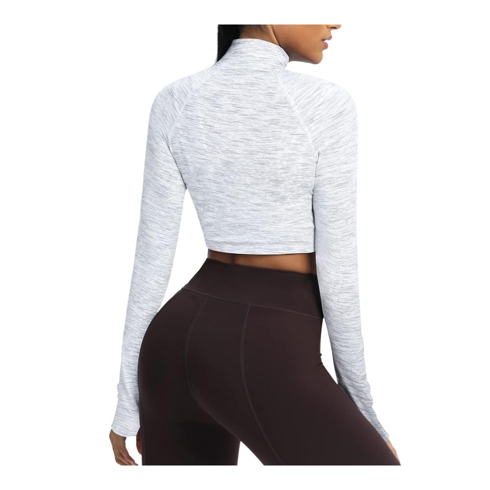 Entdecke den ultimativen Komfort Damen Sportjacke mit durchgehendem Reißverschluss und Daumenlöchern - Ideal für Yoga und Laufen. Leichte stylische Jacke für alle Aktivitäten