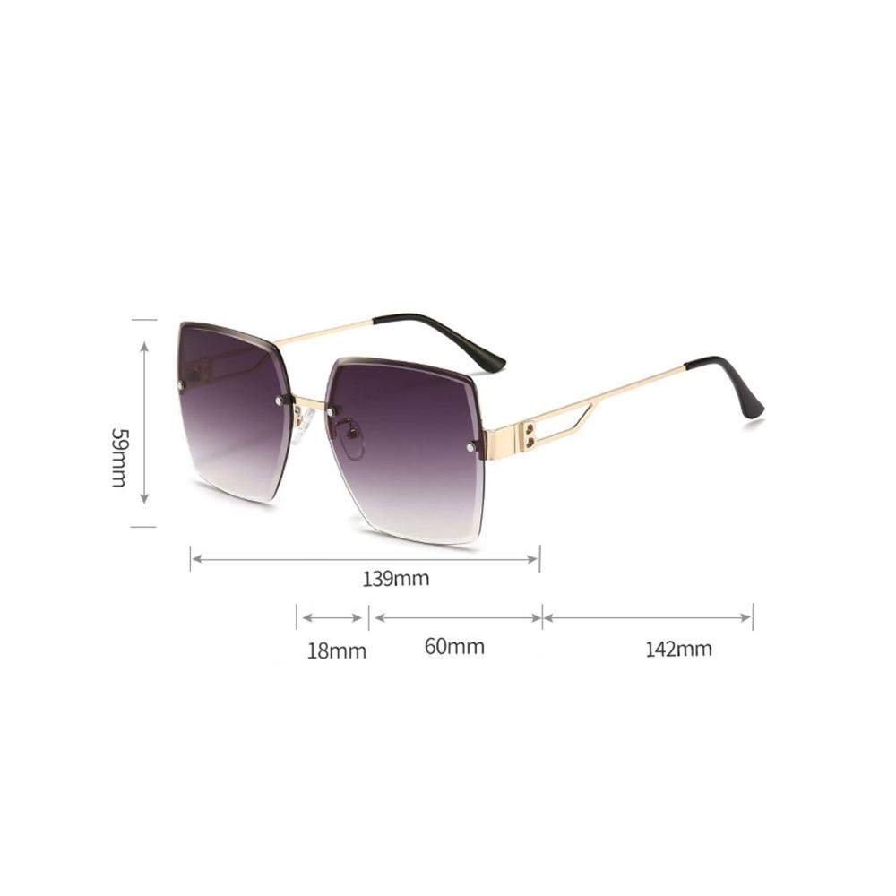 Entdecke den Stil Rahmenlose Sonnenbrille mit polygonalem Verlauf - Perfekte Ergänzung für den Modetrend A! Schütze deine Augen mit Stil