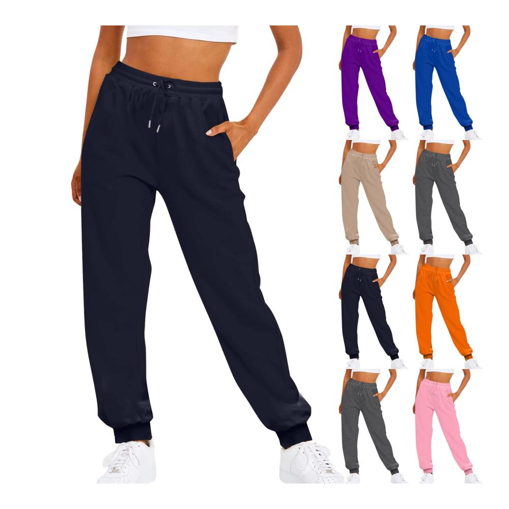 Stilvolle Damen Jogginghose Bequeme High-Waist Sporthose mit Taschen. Perfekte Passform für Sport & Freizeit. Holen Sie sich Ihre Einfarbige Hose heute