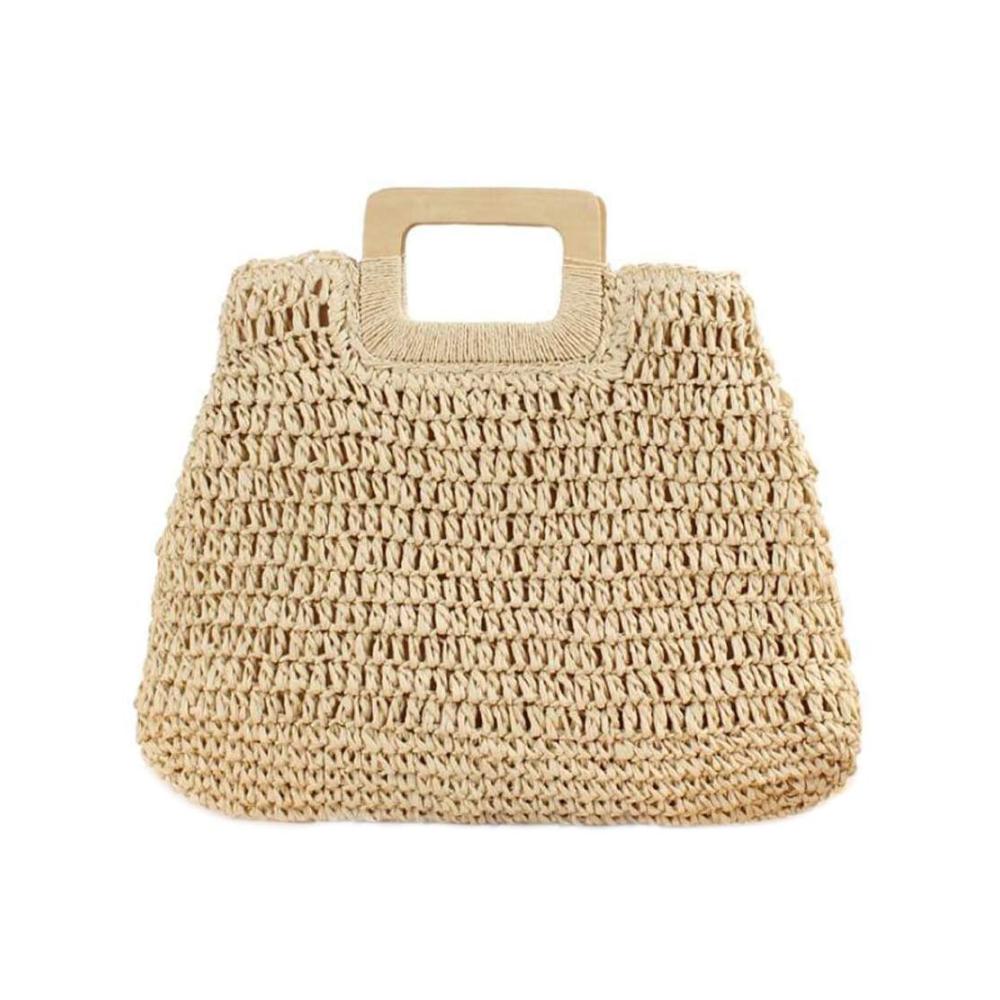 Entdecken Sie den Charme des Westens Handgefertigte Retro-Shopper mit großer Kapazität und Strohgewebe für den Strand. Holen Sie sich Ihre handgewebte cremeweiße Tasche jetzt