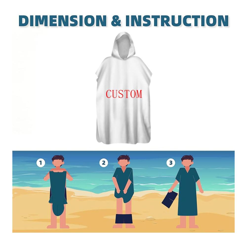 Erwachsene Bademäntel Flauschige Kapuzenponchos für Damen Herren & Teenager. Perfekt nach dem Baden oder am Strand. Microfaserqualität für ultimativen Komfort