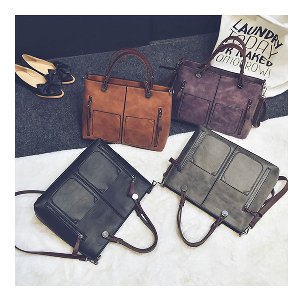 Entdecke den zeitlosen Stil Damen-Umhängetasche aus Vintage-Leder geräumig & praktisch. Perfekt organisiert mit mehreren Taschen. Dein Must-Have für stilvolle Damen