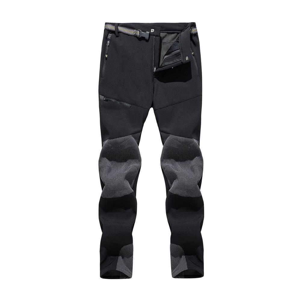 Herren Outdoorhose Winter Gefütterte Softshellhose wasserabweisend warm und winddicht