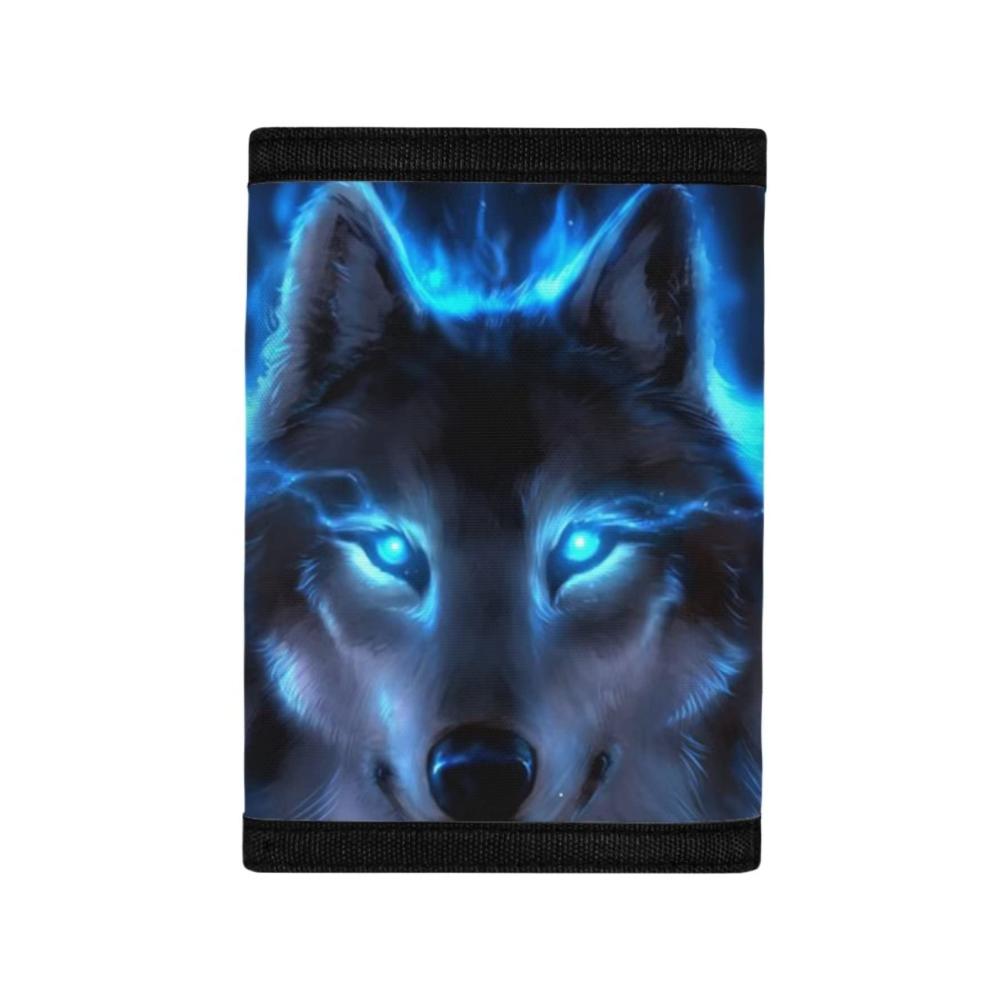 Entdecken Sie den Blauen Wolf Leichte Geldbörse für Jungen mit Kartenfach und Münztaschen - Ideal für Teenager und Kleinkinder