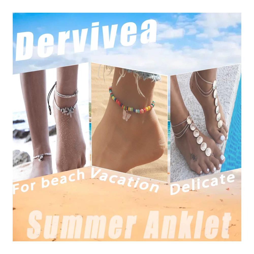 Elegantes Strand-Accessoire Boho Fußkettchen mit Seestern und weißen Perlen für Frauen – Sommerliches Knöchelarmband in Blau