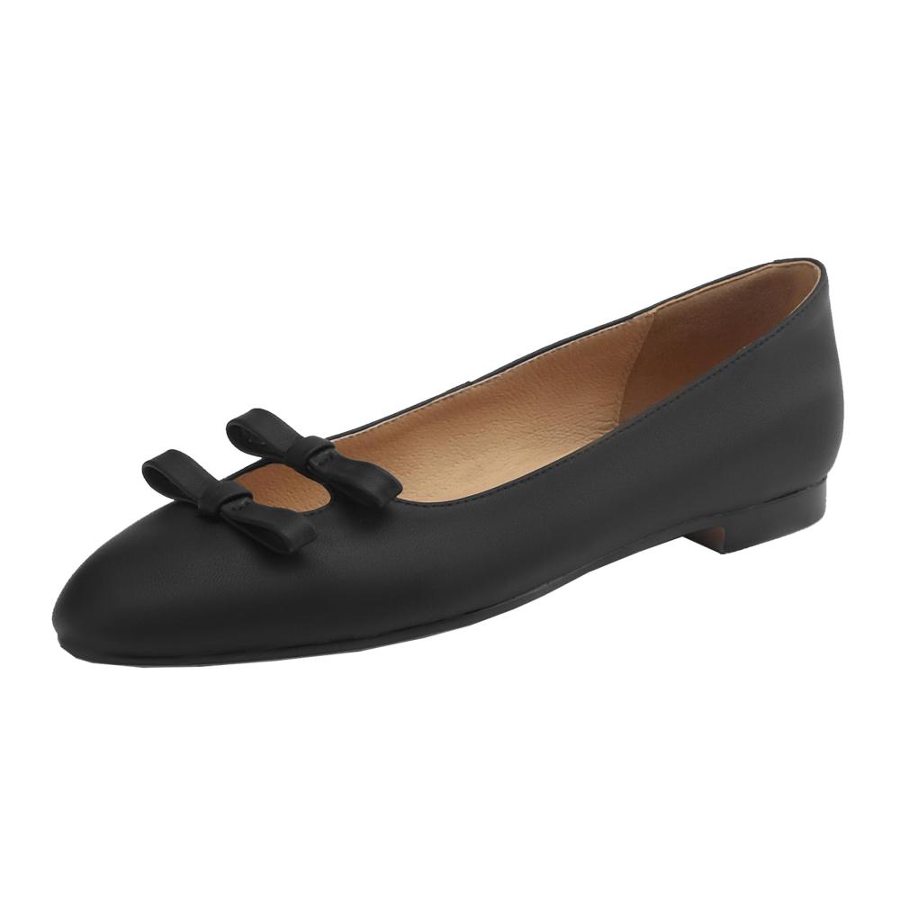 Erhalten Sie zeitlose Eleganz Echte Leder Ballerinas für Damen Komfort trifft Stil mit runder Spitze und mühelosem Hineinschlüpfen