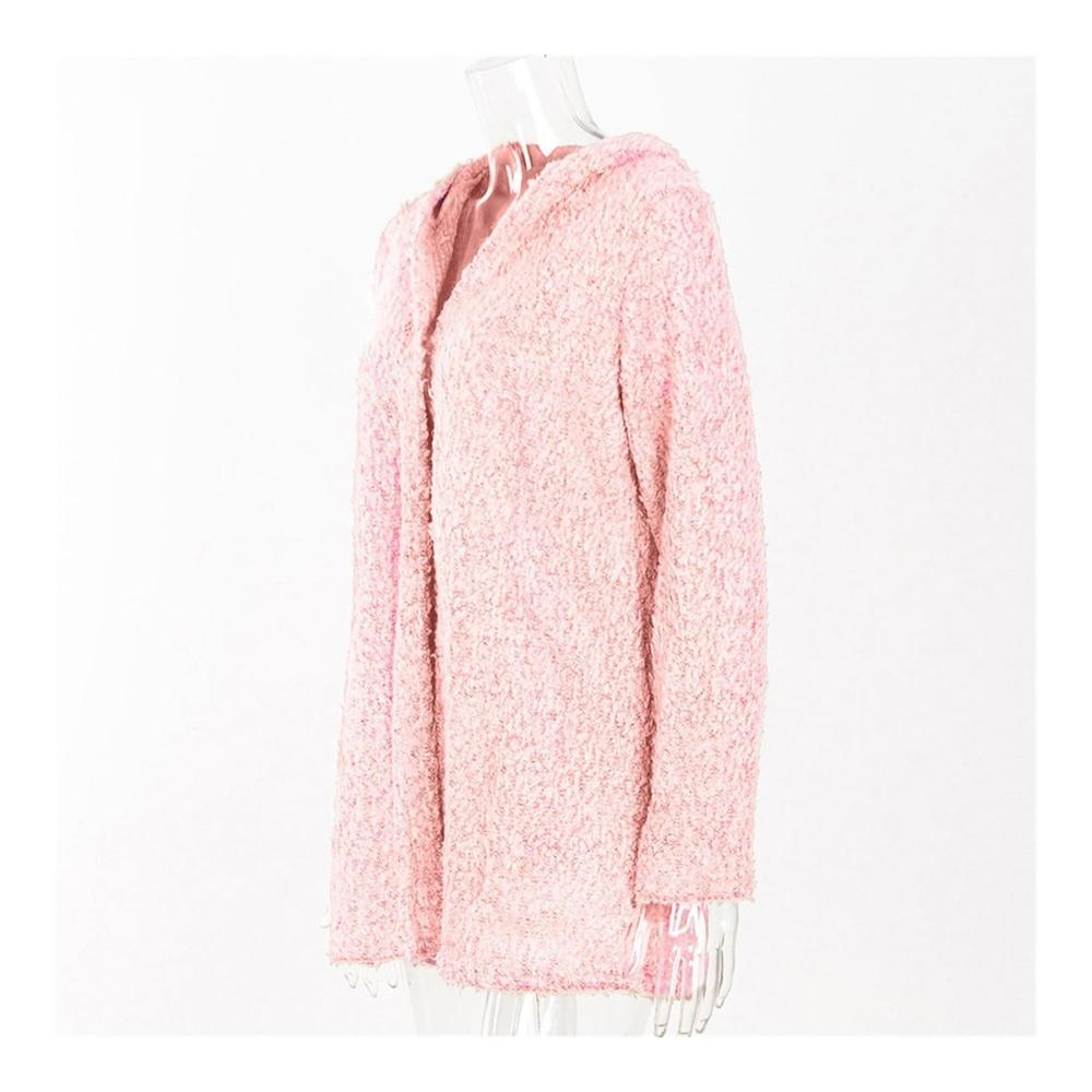 Stilvoller Blazer für Damen Elegante Langarm Strickjacke mit Kapuze und kuscheligem Mantel - Perfekte Casual Tops für jeden Anlass