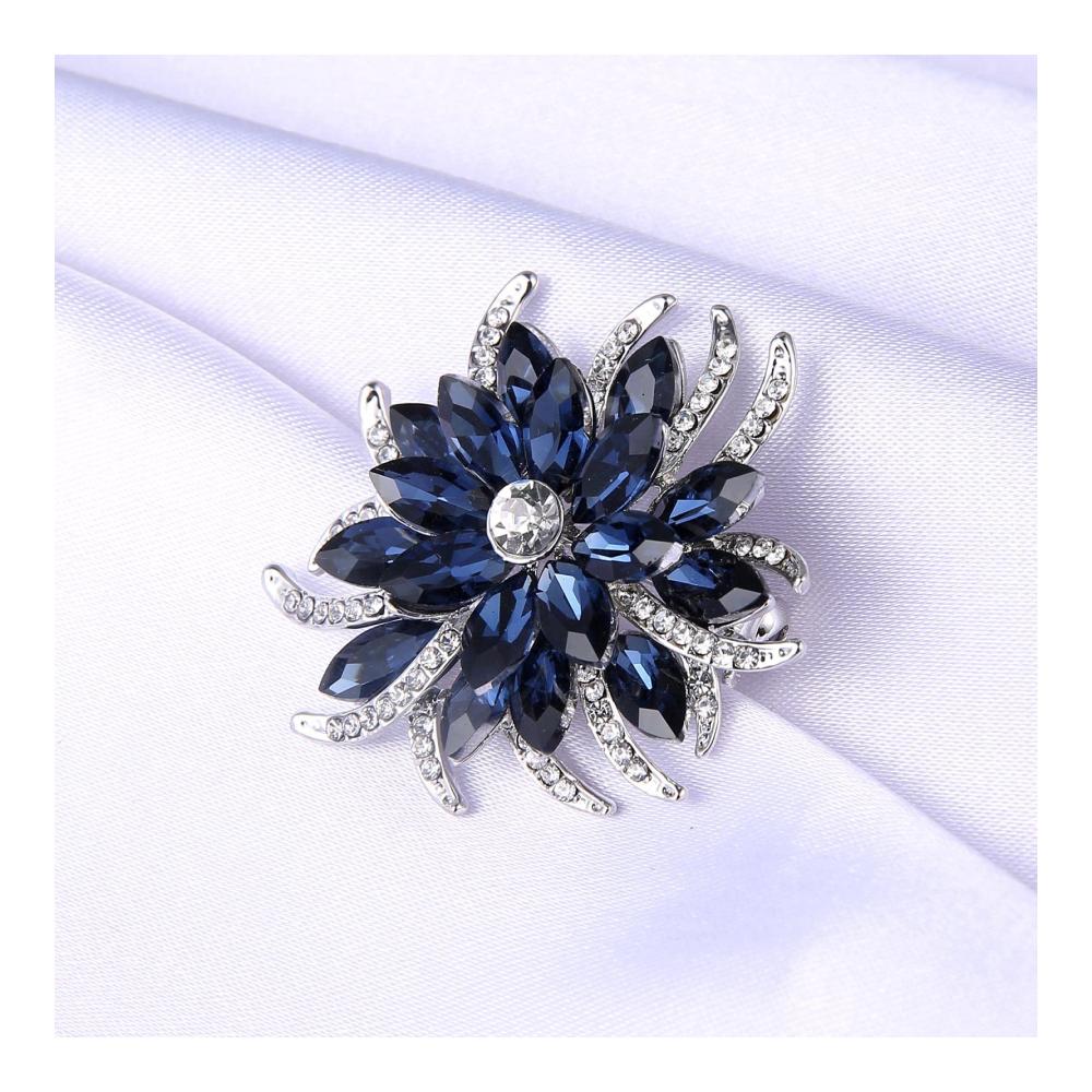 Entzückende Broschen & Anstecknadeln Elegante Blumen-Pins für Frauen Hochzeits-Schmuck & Modeaccessoires in tiefem Blau - Ideale Geschenke für jeden Anlass