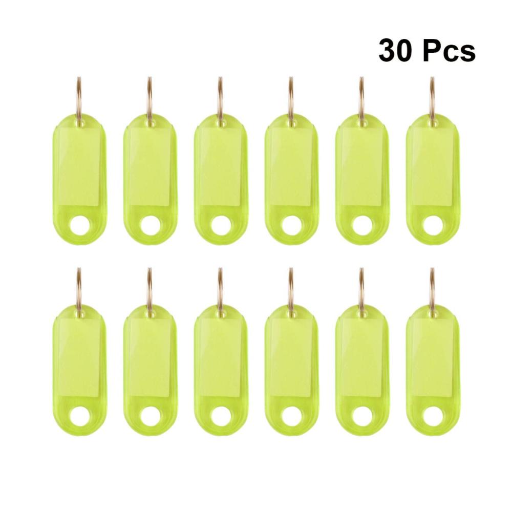 Klassische Eleganz 30er-Pack Schlüsselringe & Schlüsselbänder für Herren | Robuste Kunststoff-Schlüsselanhänger mit ID-Tags | Perfekt für Männer Kinder & Haustiere | Gelb Größe 1