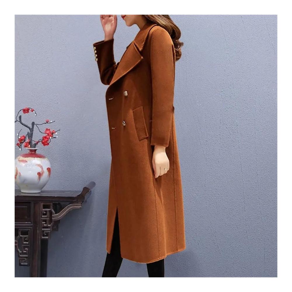 Exklusiver Damen Kaschmirmantel Stilvoller Wintermantel für Damen lose geschnitten lang und aus hochwertiger Wolle. Perfekt für die kalte Jahreszeit