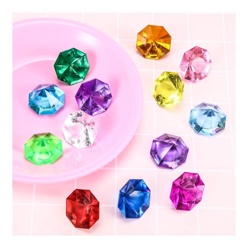 Glitzernde Schätze 25 Karat Edelstein-Set mit Multicolor-Acryl-Juwelen für Truhenjagden und Gastgeschenke - Piraten Juwelen und mehr